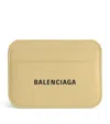 Balenciaga Mini Leather Card Holder In Yellow