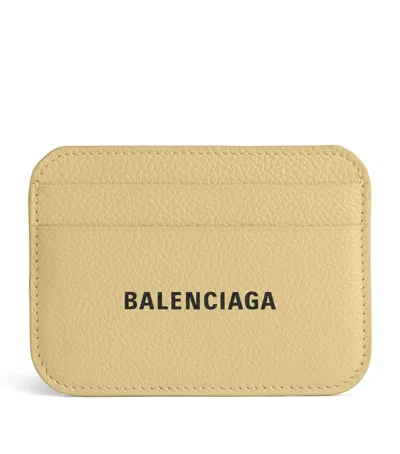 Balenciaga Mini Leather Card Holder In Yellow
