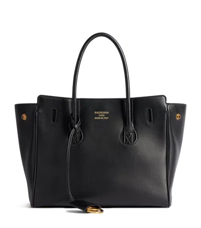 BALENCIAGA MINI LEATHER HAMPTON TOP-HANDLE BAG