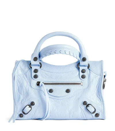 Balenciaga Mini Leather Le City Top-handle Bag In Blue