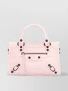 Balenciaga Mini Leather Shoulder Bag With Metal Studs