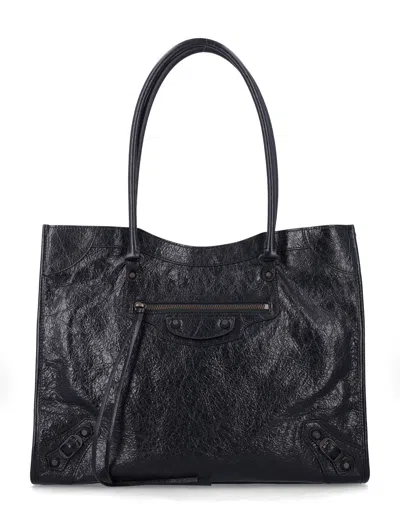 Balenciaga Mini Luxe Leather Bag In Nero