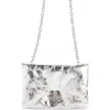Balenciaga Mini Monaco Crinkle Metallic Leather Crossbody Bag In 8122 Silver