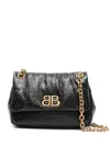 Balenciaga Shoulder Bags With Chain-link Strap And Metallic Hardware In Black