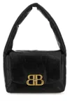 Balenciaga Black Nappa Leather Small Monaco Shoulder Bag In Black