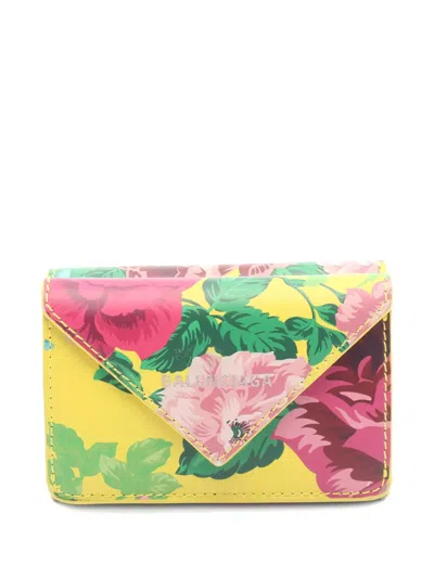 Pre-owned Balenciaga Mini Paper Wallet In Yellow