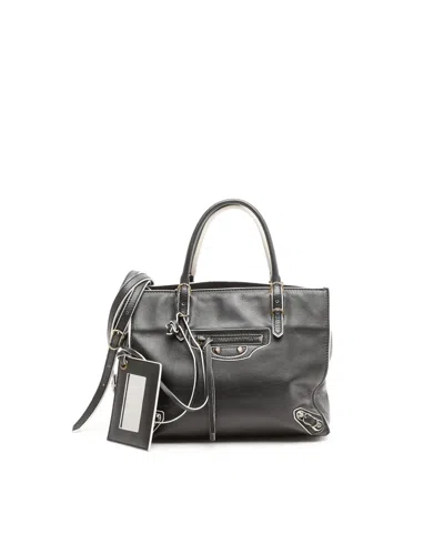 Balenciaga Mini Papier Satchel Handbag In Black