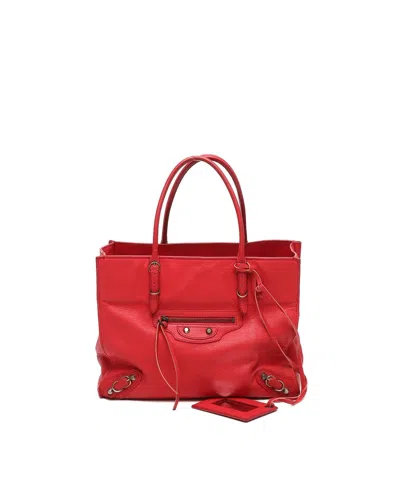 Balenciaga Mini Papier Tote Bag In Red