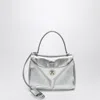 Balenciaga Mini Rodeo Bag In Shiny Silver Leather With Python Print