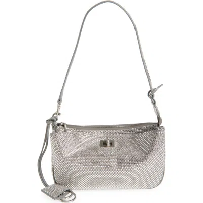 Balenciaga Mini Rodeo Crystal Embellished Leather Sling Pouchette In 1232 Smoke Grey