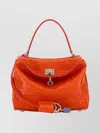 Balenciaga Mini Rodeo Handbag Crocodile Texture In Orange