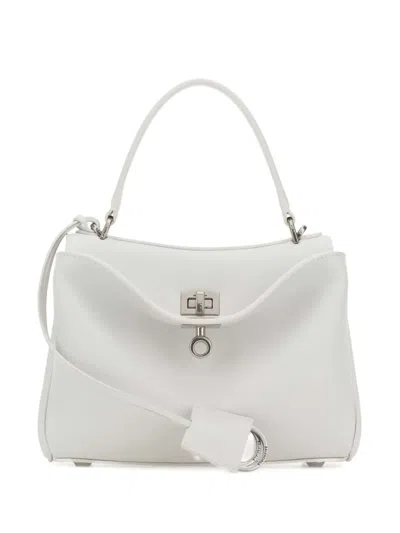 Balenciaga Mini Rodeo Leather Tote Bag In White