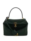 Balenciaga Dark Green Leather Mini Rodeo Handbag In Grün