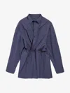 Balenciaga Navy Blue Poplin Shirt Dress In Blue