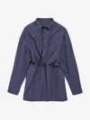Balenciaga Navy Blue Poplin Shirt Dress In Blue