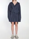 Balenciaga Cotton Mini Shirt Dress In Blue