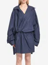 Balenciaga Cotton Mini Shirt Dress In Blue