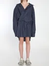Balenciaga Cotton Mini Shirt Dress In Blue