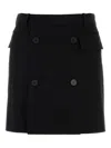 Balenciaga Women Viscose And Wool Twill Miniskirt In Black