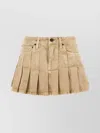 Balenciaga Women Beige Denim Mini Skirt