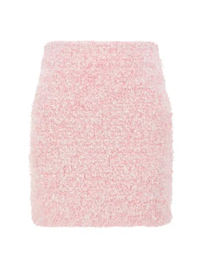 Balenciaga Pink Cotton Blend Tweed Mini Skirt