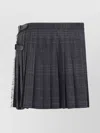 Balenciaga Mini Skirt With Buckle And Fringe Trim In Black