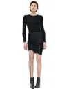 Balenciaga Gathered Stretch Mini Skirt In Black
