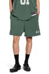 Balenciaga Mini Sweat Shorts Cotton Blend In Green