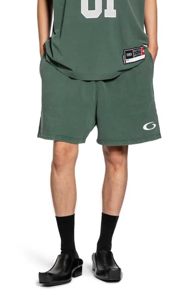 Balenciaga Mini Sweat Shorts Cotton Blend In Green