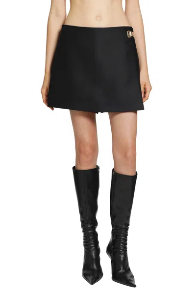Balenciaga Black Wool And Silk Mini Skirt