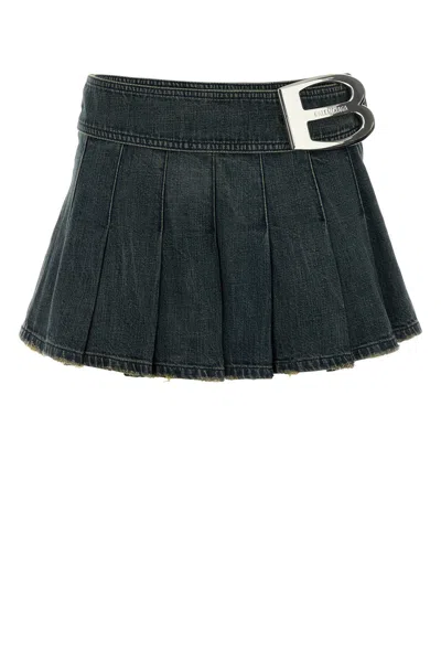Balenciaga Denim Mini Skirt