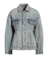 Balenciaga Light Blue Vintage-effect Denim Jacket Women In Blue