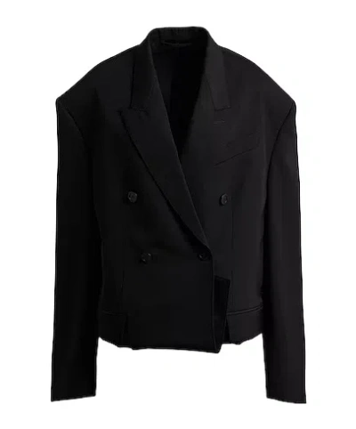 Balenciaga Minimalist Doublebreasted Blazer In Black