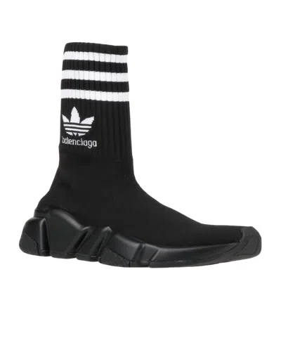 Balenciaga Minimalist Knit Sock Shoes In Black