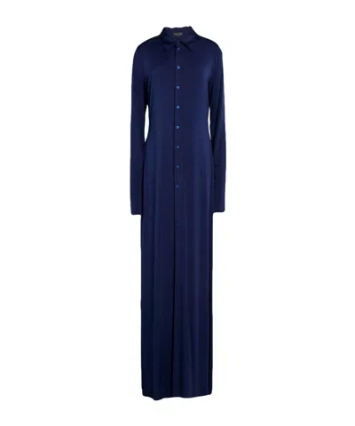 Balenciaga Minimalist Shirt Dress In Blue