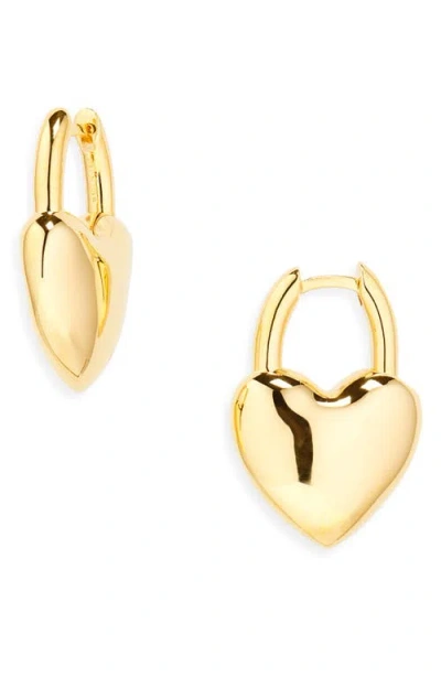 Balenciaga Minnie Brass Earrings In Shiny Gold