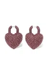 Balenciaga Minnie Xl Heart-shaped Crystal-embellished Earrings In Pink