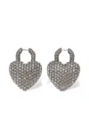 Balenciaga Minnie Xl Heart-shaped Crystal-embellished Earrings In Metallic