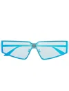 Balenciaga Mirrored Geometric-frame Sunglasses In Blau