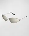 Balenciaga Mirrored Metal Cat-eye Sunglasses In Neutral