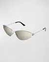 Balenciaga Bb0335s Mercury-linea Everyday 006 Sunglasses In Silver