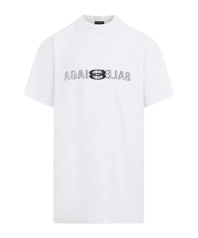 Balenciaga Mélange-effect Cotton T-shirt In White