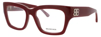 Balenciaga Modern Acetate Eyeglasses, Style Bb0325o, Size 54-18-135 In Burgundy