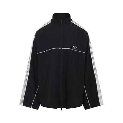 Balenciaga Black Tracksuit Jacket In Technical Fabric