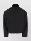 Balenciaga Modern Linen Blend High Collar Jacket In Black