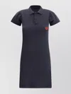 Balenciaga Black Mini Dress With Polo Shirt Style Collar And Logo Detail On The Front In Cotton Woma