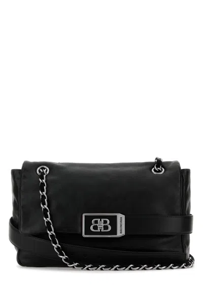 BALENCIAGA BALENCIAGA BLACK LEATHER MODU SHOULDER BAG