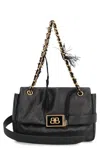 Balenciaga Modu Flap Leather Shoulder Bag In Black