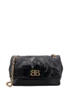 BALENCIAGA BALENCIAGA MONACO BB LOGO EMBOSSED SHOULDER BAG