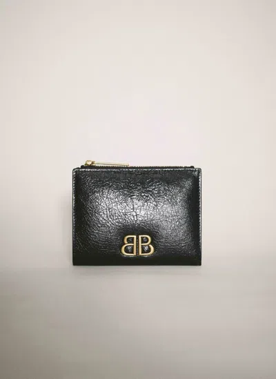 Balenciaga Monaco Bi-fold Wallet In Black